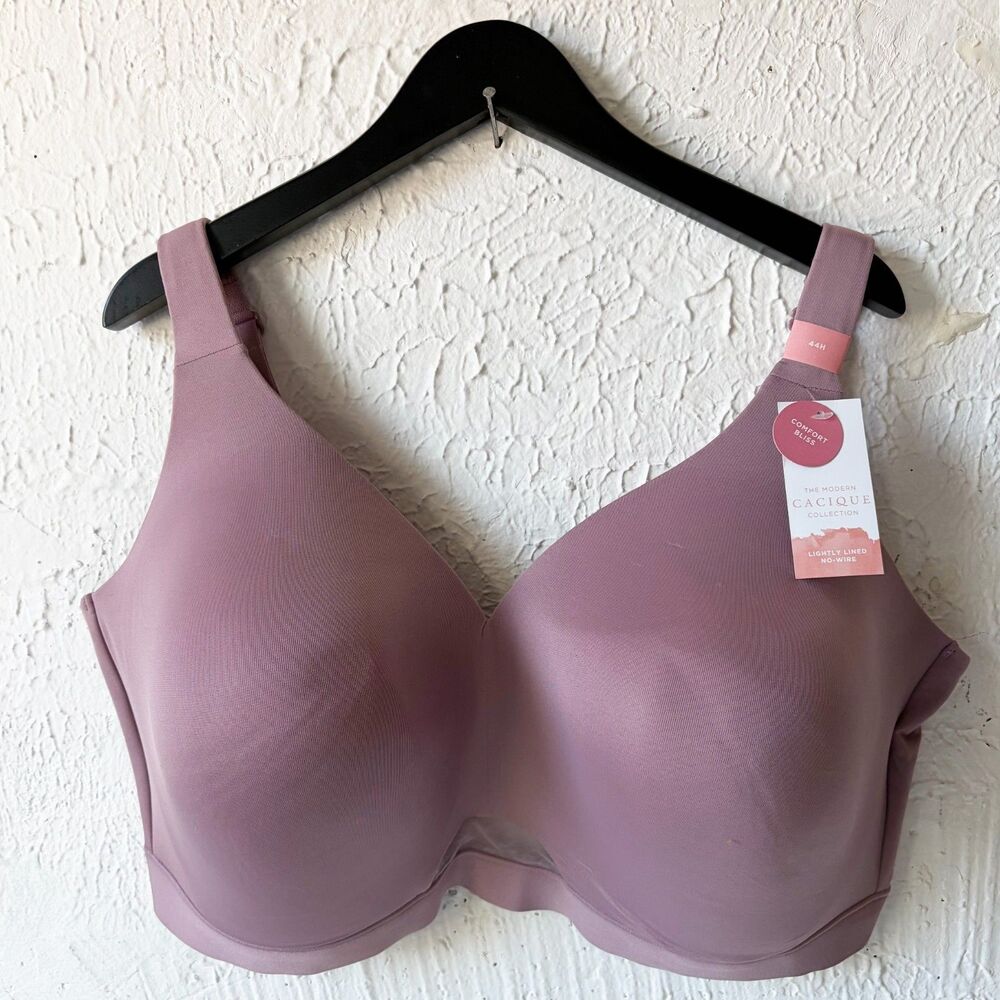 Lane Bryant Cacique Comfort Bliss Bra 44H Mauve Lightly Lined No Wire NWT